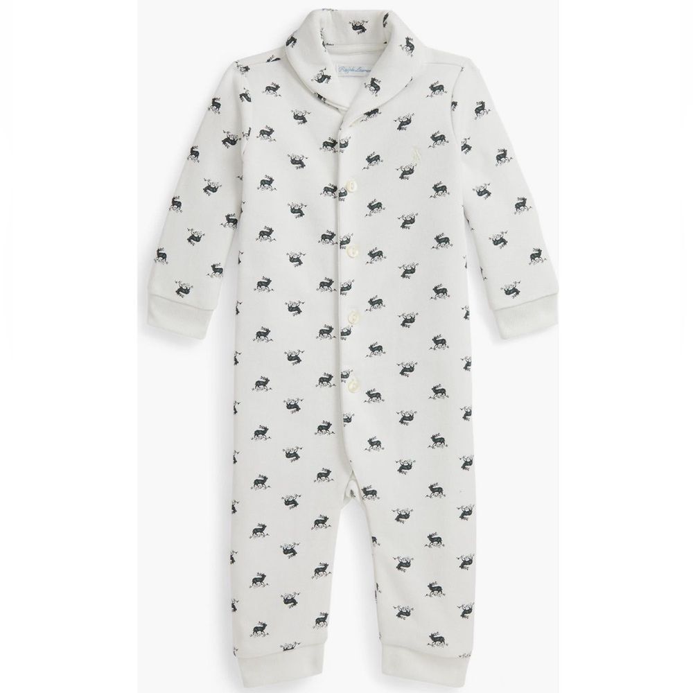 Ralph Lauren Print Fleece Romper New!